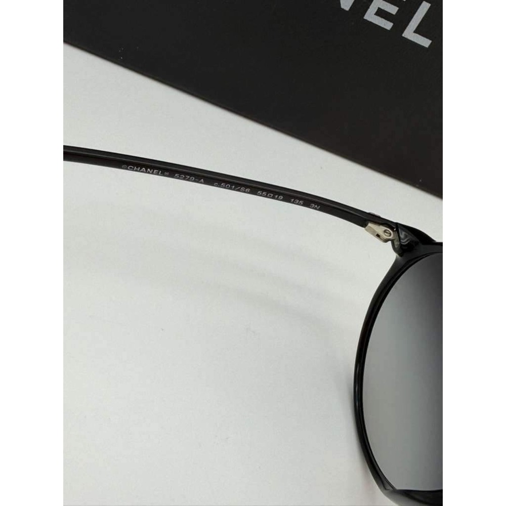 CHANEL Round Sunglasses Black Oversized – 100% Authentic – Excellent Condition - Picture 11 of 12